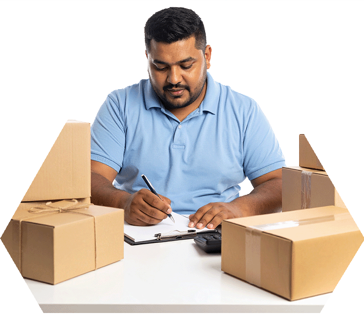 Persoon verwerkt digitale inkooporder - illustratie van geautomatiseerd bestelproces