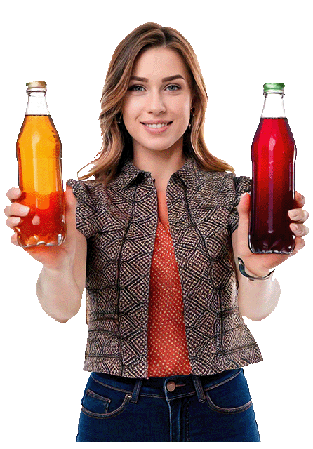 Vrouw met frisdrankflessen als illustratie van flexibele combinatiekortingen