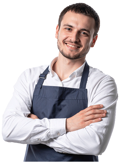 Lachende retailer – symbool voor klantgerichte retailgroothandel