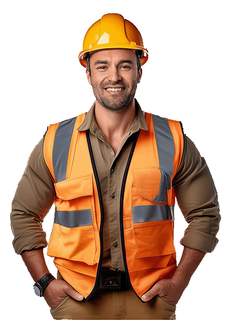 Bouwvakker met helm en gereedschap als symbool voor Exact Online Bouw integraties